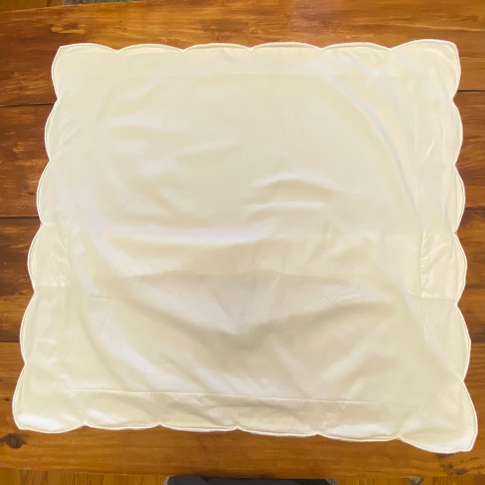 Peacock Alley Euro Size Pillowcases Scalloped Edge White Cotton Set of 2 - Picture 3 of 5